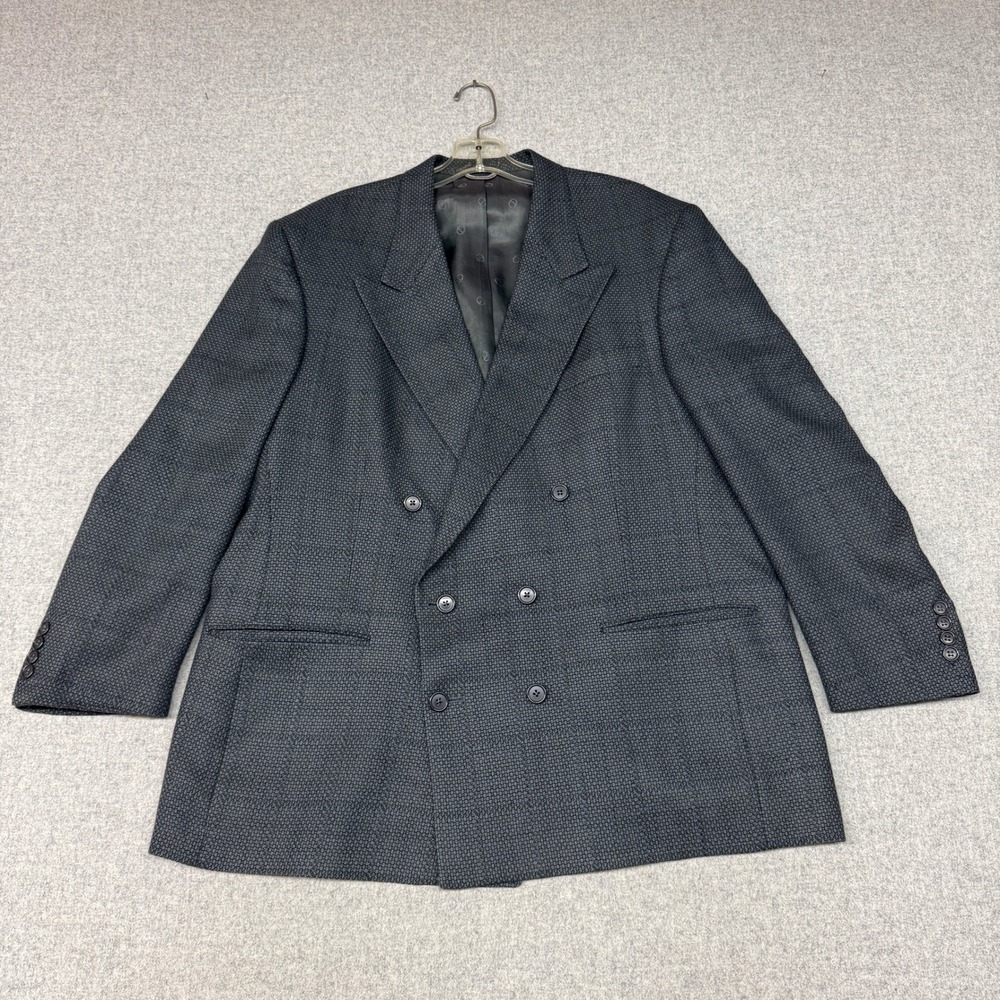 Christian Dior Monsieur Blazer Large Gray Double Breasted PeakLapel Vintage Coat
